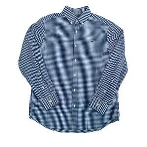 Vineyard Vines men's blue and white gingham Whale long sleeve button down  M